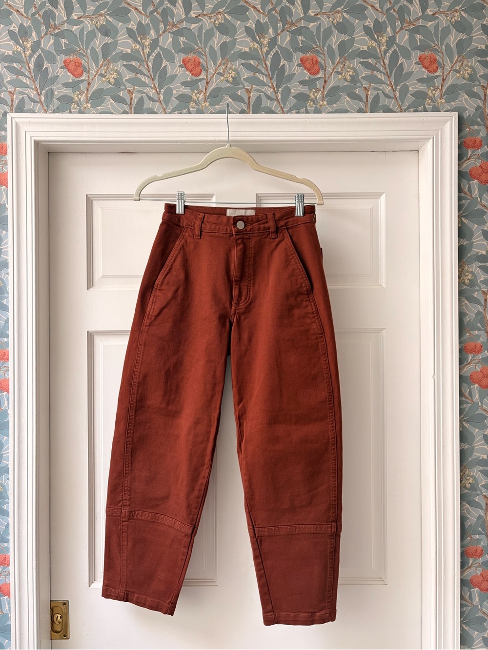 Everlane Utility Barrel Pant Rosewood Brown High Rise Cropped Size 2